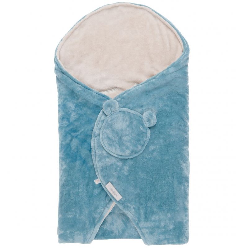 Couverture nomade groloudoux turquoise et beige Mix et Match (0-6 mois) Noukie's