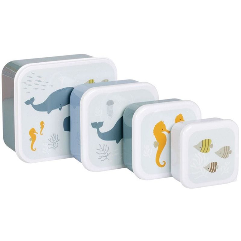 Lot de 4 boîtes à goûter Océan A Little Lovely Company Produit 1 grande taille