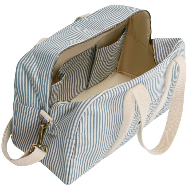 Sac à langer Charlie Rayures Fines Bleu Hindbag Produit ouvert 5