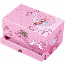 Boîte à bijoux musicale Fille sur arbre rose  par Trousselier