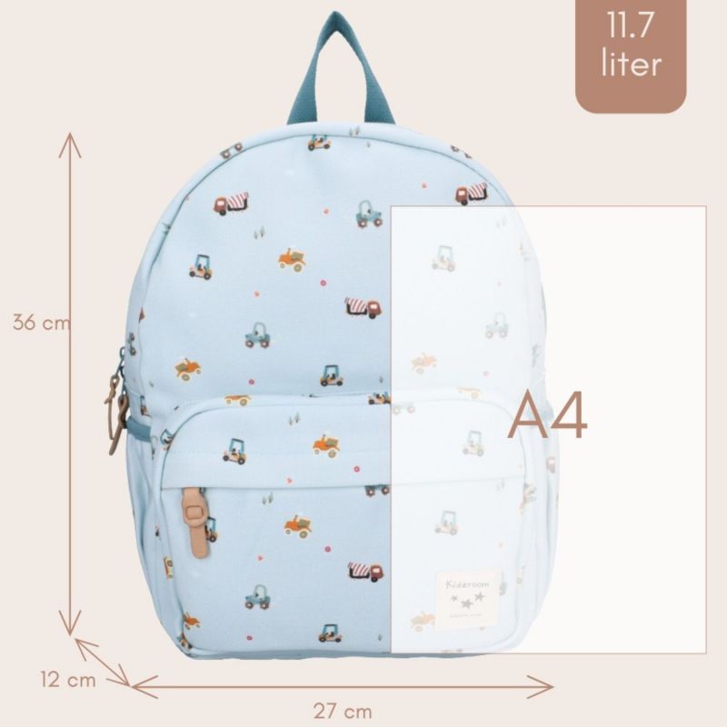 Sac à dos enfant Little Story Véhicules bleu (36 cm) Kidzroom Ambiance 6