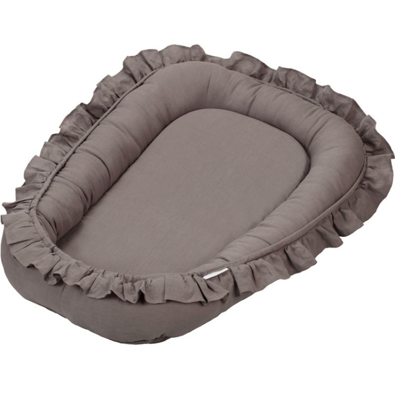 Réducteur de lit à volants gris requin Pure nature Cotton&Sweets