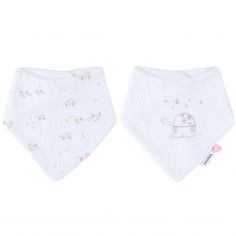 Lot de 2 bavoirs bandanas Mix & Match tortue - Noukie's