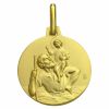 Médaille ronde Saint Christophe 18 mm (or jaune 750°) - Premiers Bijoux