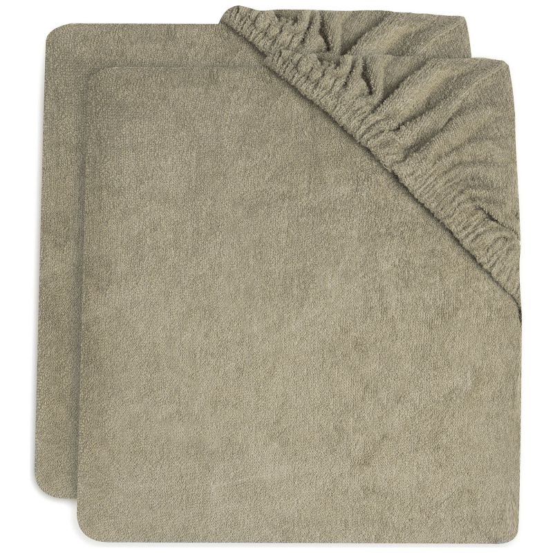 Lot de 2 housses de matelas à langer en éponge Olive Green (75 x 85 cm) Jollein Produit 1