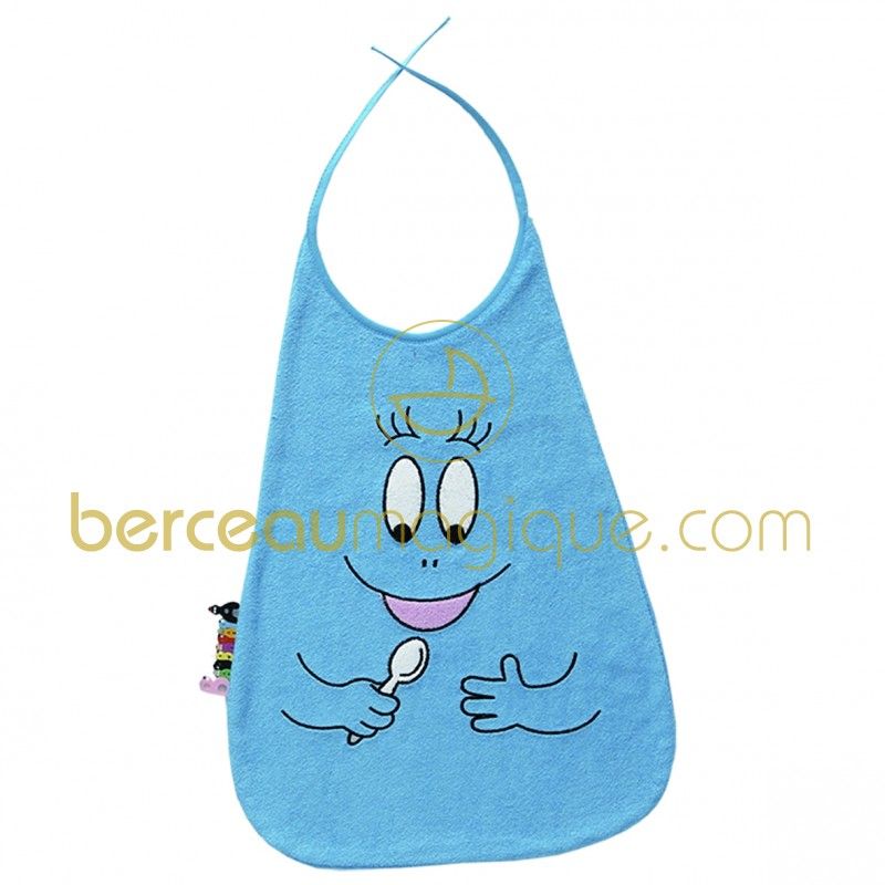 Bavoir 2ème âge forme Barbapapa bleu Babycalin