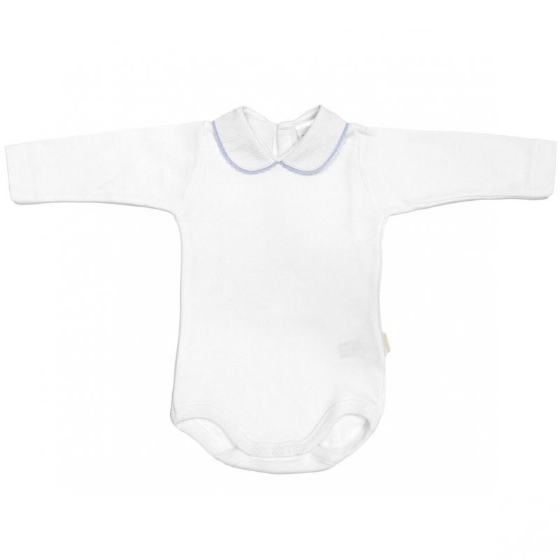 Body col manches longues interlock bleu (6 mois : 68 cm) Cambrass