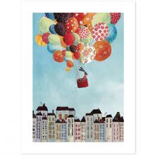 Affiche voyage en ballon (30 x 40 cm)  par Lilipinso
