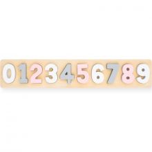 Puzzle à encastrement chiffre en bois rose  par Jollein
