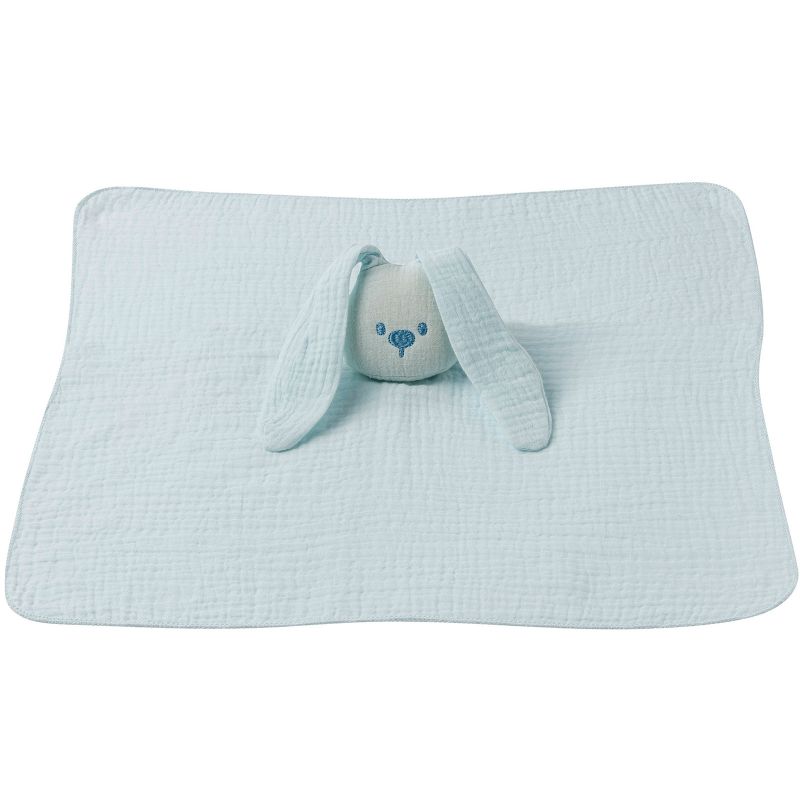 Doudou plat lapin vert aqua Lapidou Nattou