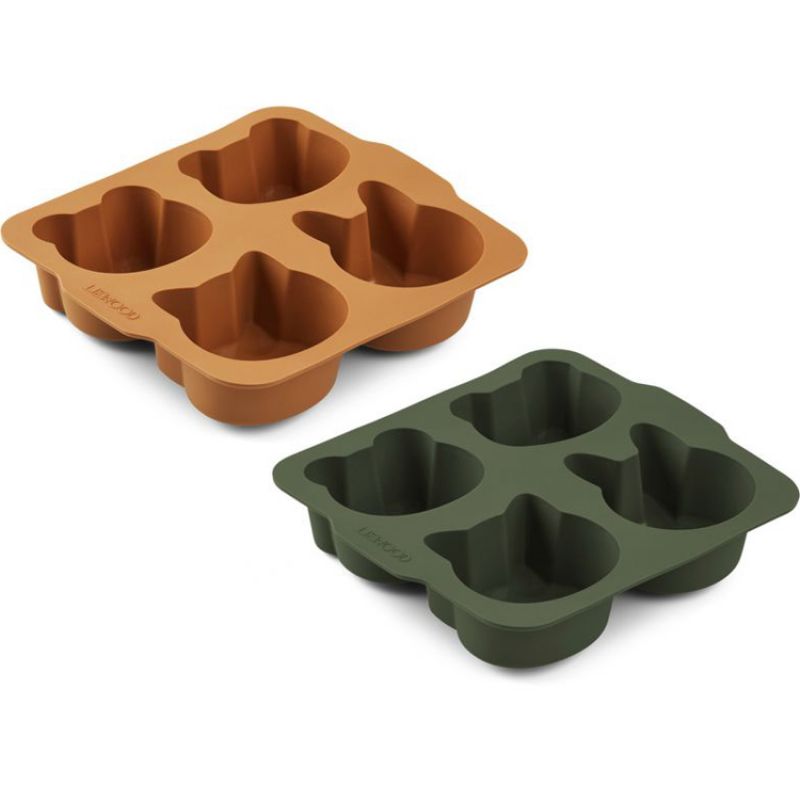 Lot de 2 moules à pâtisserie Mariam green mustard mix Liewood