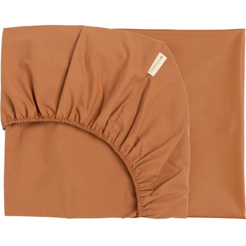 Drap housse Tibet Sienna Brown (70 x 140 cm) Nobodinoz