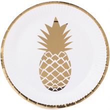 Assiettes en carton Tropi Chic ananas (8 pièces)  par Arty Fêtes Factory