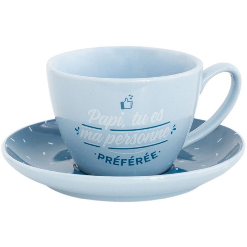 Tasse + soucoupe Papi, tu es ma personne préférée Mr. Wonderful