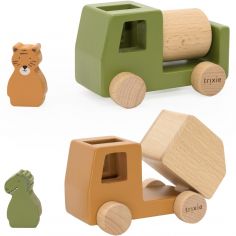 Lot de 2 voitures de chantier en bois All animals - Trixie