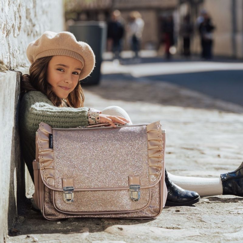 Cartable A4 maternelle papillon cuivré copper (32 cm) Caramel & Cie Ambiance 2