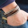 Bracelet Le Marin marron (acier)  par Petits trésors