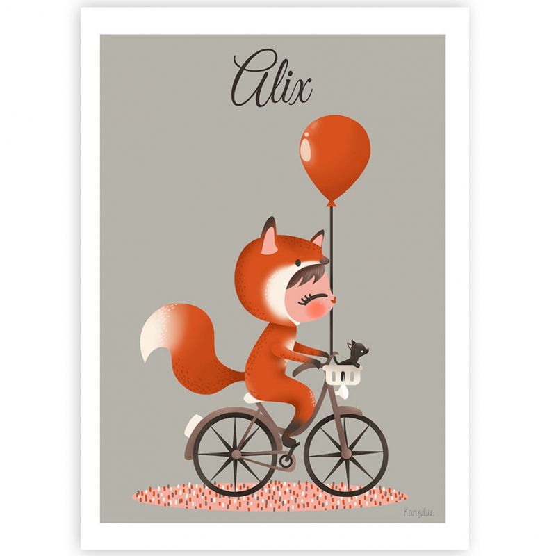 Carte A5 Les adorables costumés Le renard (personnalisable) Kanzilue