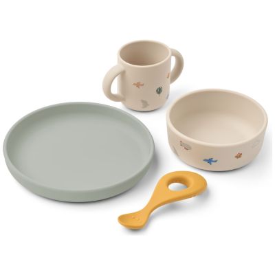 Coffret repas en silicone Vivi Flying-Sandy (4 pièces)
