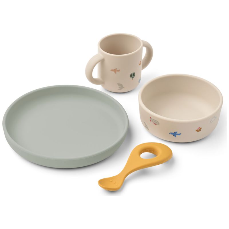 Coffret repas en silicone Vivi Flying-Sandy (4 pièces) Liewood Produit 1