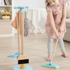 Enfants Nettoyage de ménage Ensemble balai Dustpan brosse prétendiez être  Jouet Jeu Fun BT124