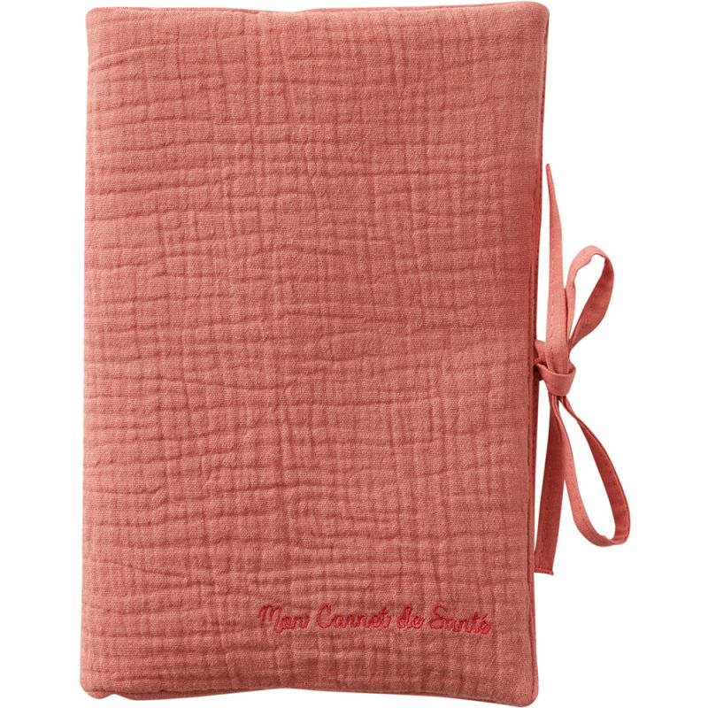 Protège carnet de santé gaze de coton Marsala BB & Co
