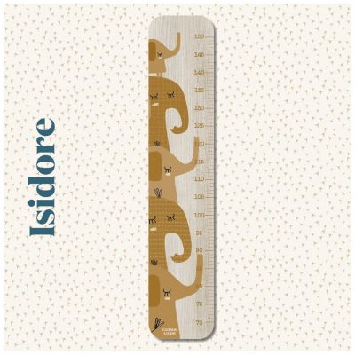 Toise en bois Isidore éléphant caramel personnalisable Charlie et Suzie