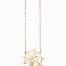 Collier chaîne 40 cm pendentif Origami éléphant 19 mm (vermeil doré)  par Coquine