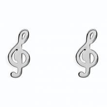 Boucles d'oreille clef de sol (argent 925°)  par Coquine