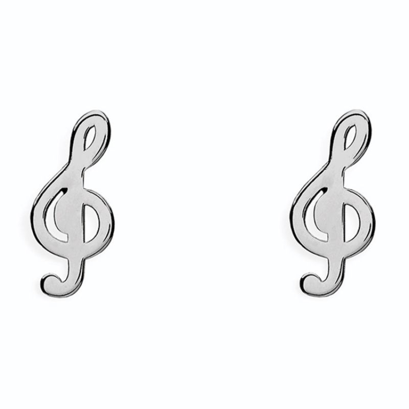 Boucles d'oreille clef de sol (argent 925°) Coquine