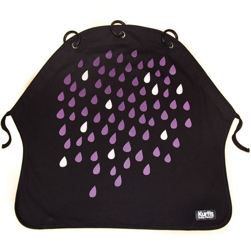 Protection pour poussette Baby Peace coton bio Pluie rose et noir Kurtis