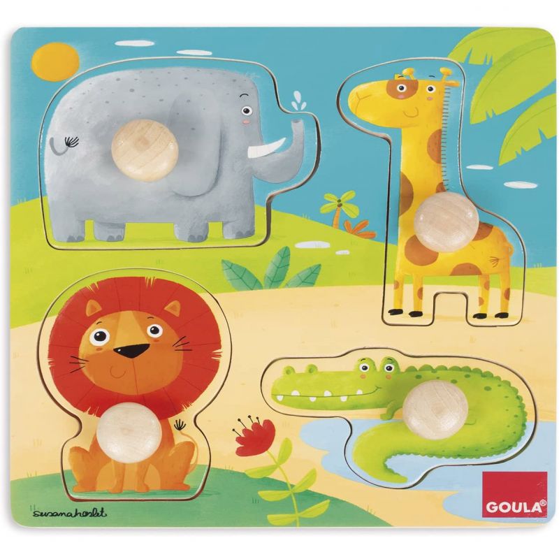 Puzzle à encastrement Animaux sauvages (4 pièces) Goula