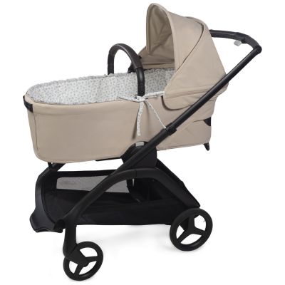 Housse de nacelle avec tiges et Drap housse pour nacelle Little Bloom Fleurs Gris