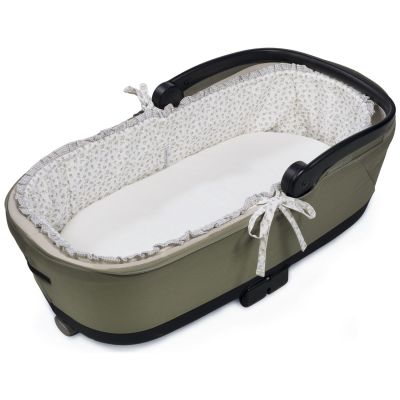 Housse de nacelle avec tiges et Drap housse pour nacelle Little Bloom Fleurs Gris