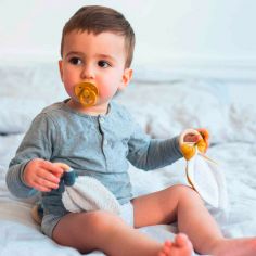 Set de naissance Doudou ballon et anneau de dentition Bleu pétrole (personnalisable)