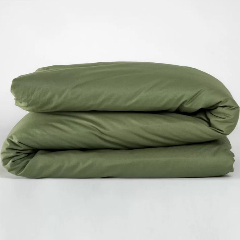 Housse de couette en coton bio kaki (100 x 140 cm) Kadolis