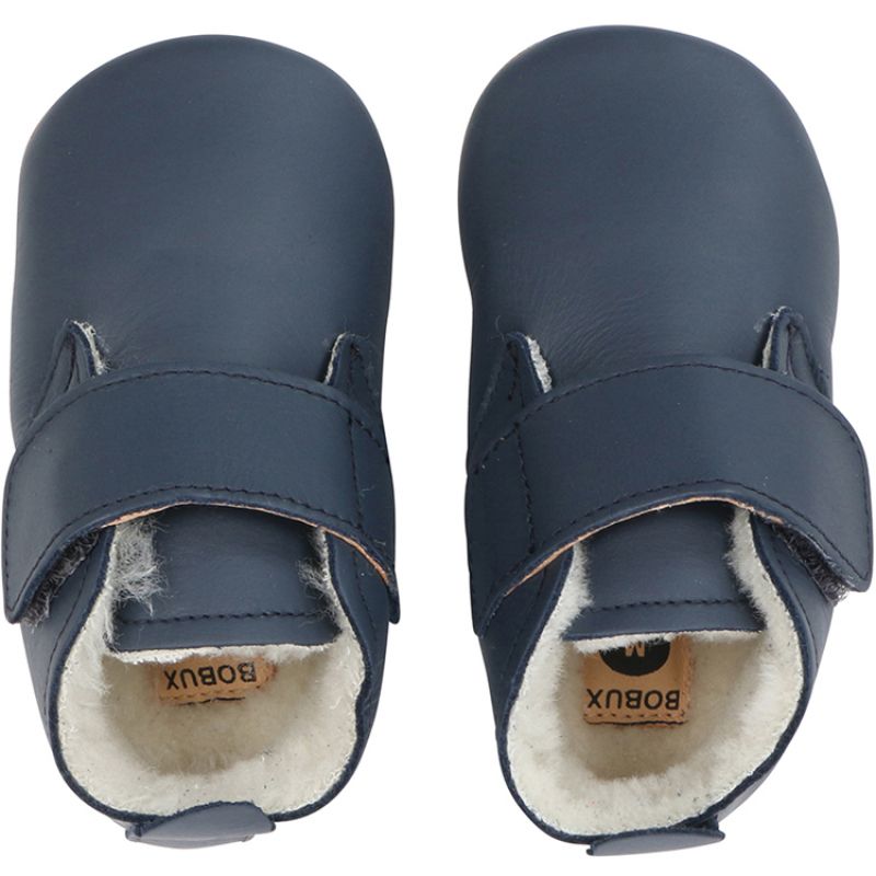 Bottines bébé fourrées en cuir desert arctic navy (3-9 mois) Bobux