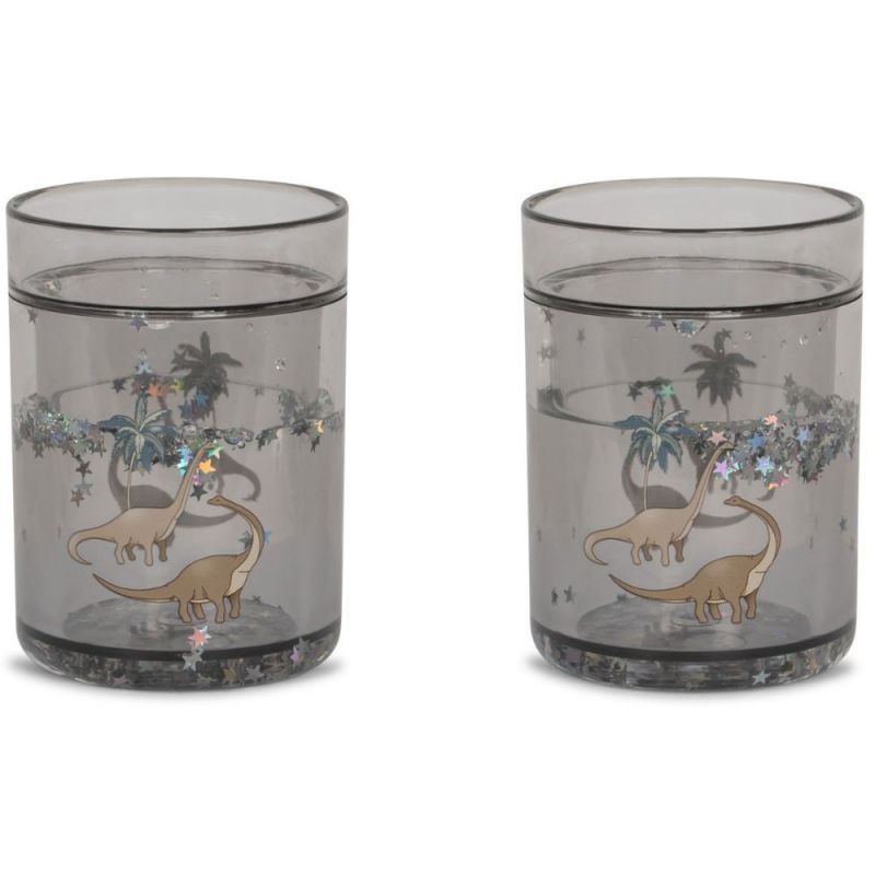 Lot de 2 gobelets à paillettes Dinosaure Konges Slojd