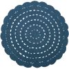 Tapis lavable rond Alma crochet bleu (120 cm) - Nattiot