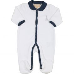 Pyjama en velours blanc Sophie la girafe (3 mois) - Trois Kilos Sept