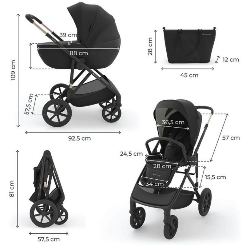Poussette 2 en 1 Prime 3 Venezlan Black Kinderkraft Produit 9