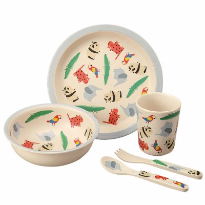 Coffret repas en bambou Le Zoo (5 pièces) Maison Petit Jour