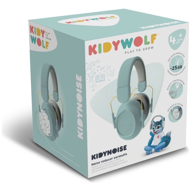 Casque anti-bruit à coques interchangeables KIDYNOISE bleu KIDYWOLF Packaging 4
