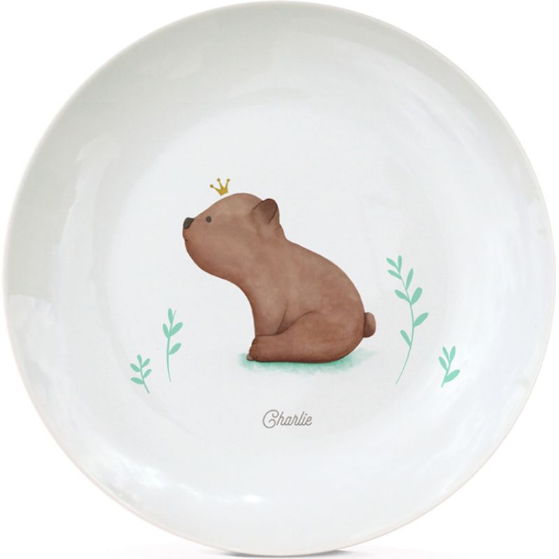 Assiette en porcelaine Ourson brun (personnalisable) Gaëlle Duval