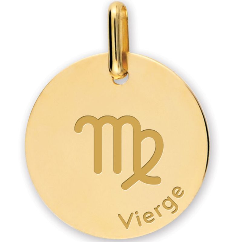 Médaille zodiaque Vierge personnalisable (or jaune 375°) Lucas Lucor