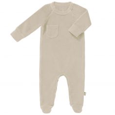 Pyjama en velours bio Sandshell (naissance : 50 cm) - Fresk