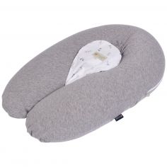 Coussin de grossesse Multirelax 3 en 1 jersey gris chiné lapins - Candide