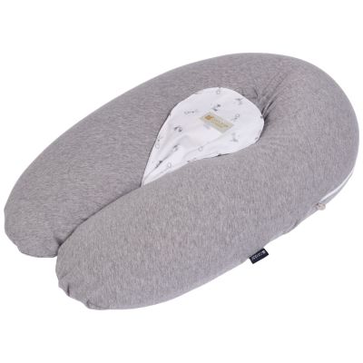 Coussin de grossesse Multirelax 3 en 1 jersey gris chiné lapins Candide