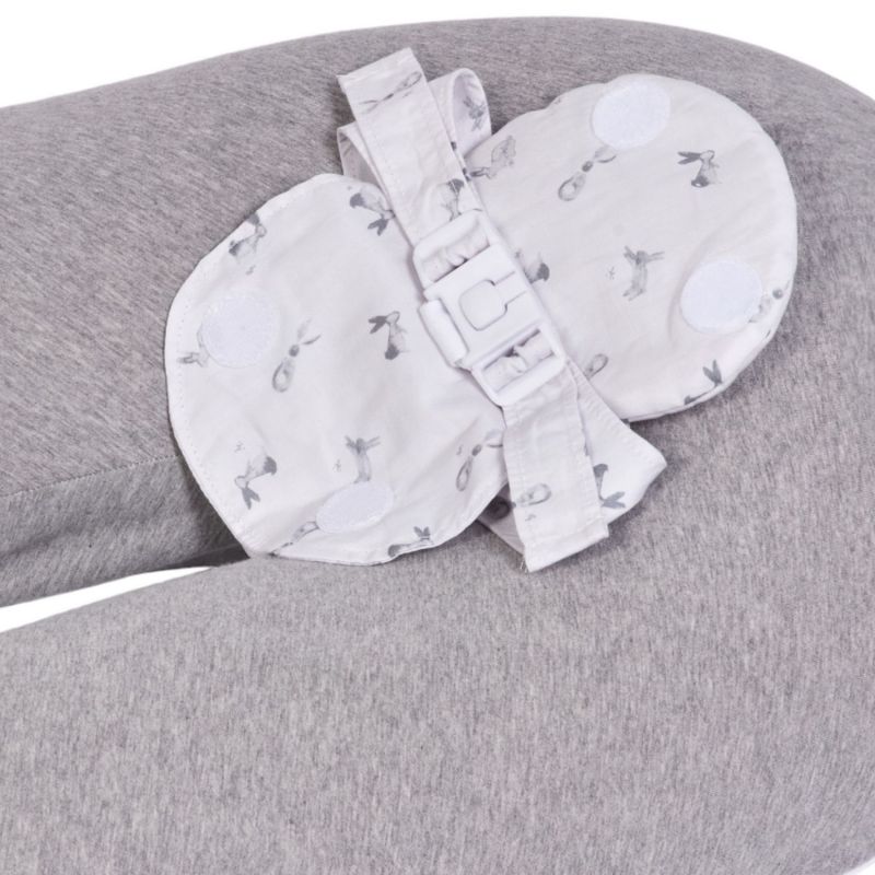 Coussin de grossesse Multirelax 3 en 1 jersey gris chiné lapins Candide Produit 3