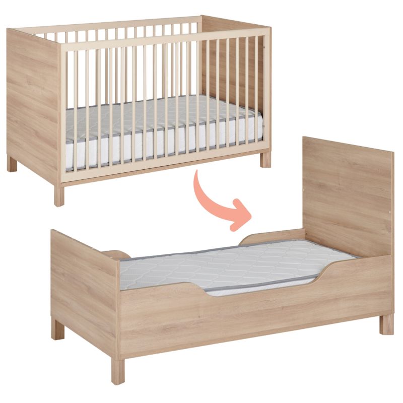 Lit bébé évolutif 70x140 cm avec 2 pans de transformation Calypso Galipette Produit 1